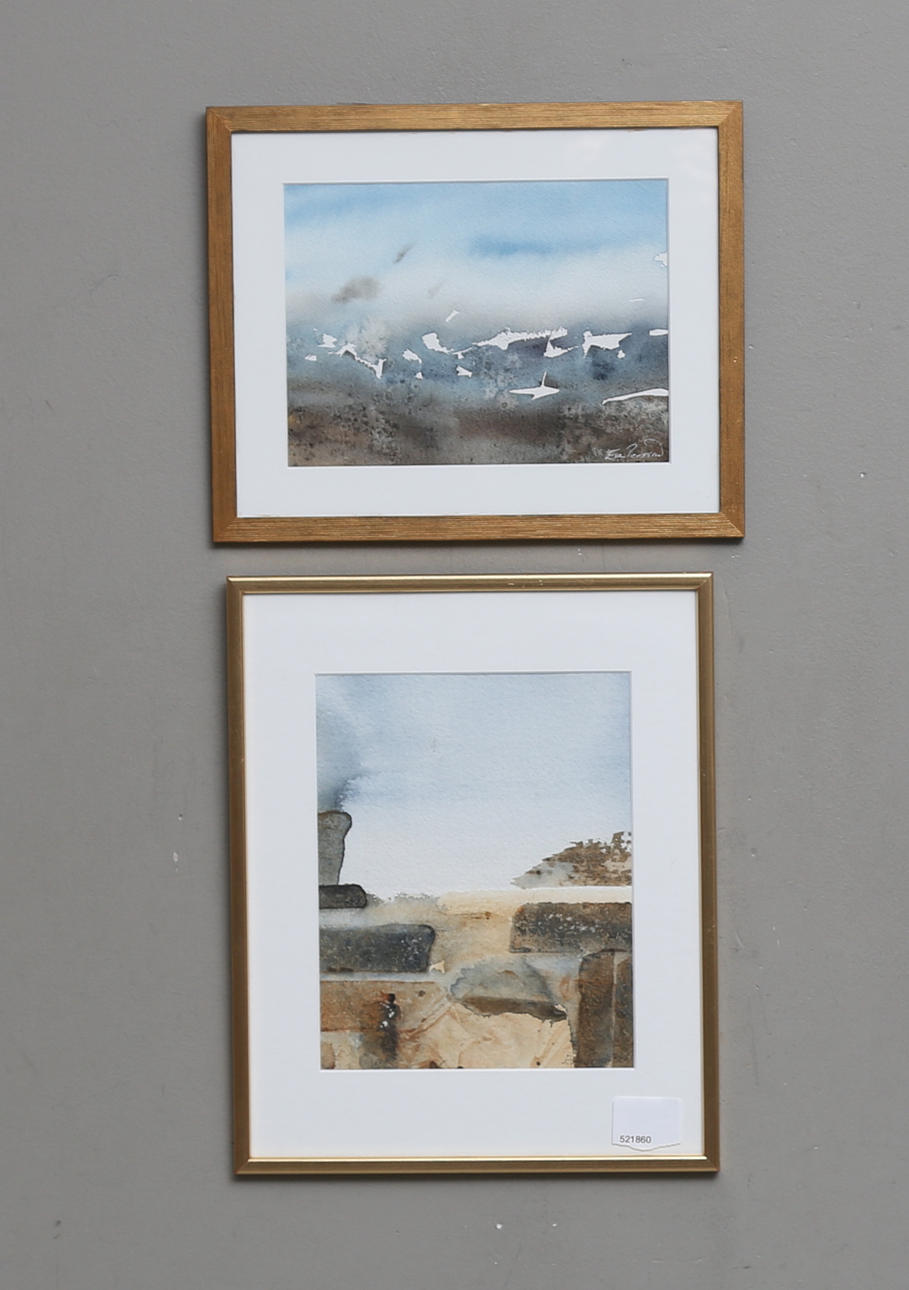 EVA PERSSON. Akvareller, 2 st, signerade.