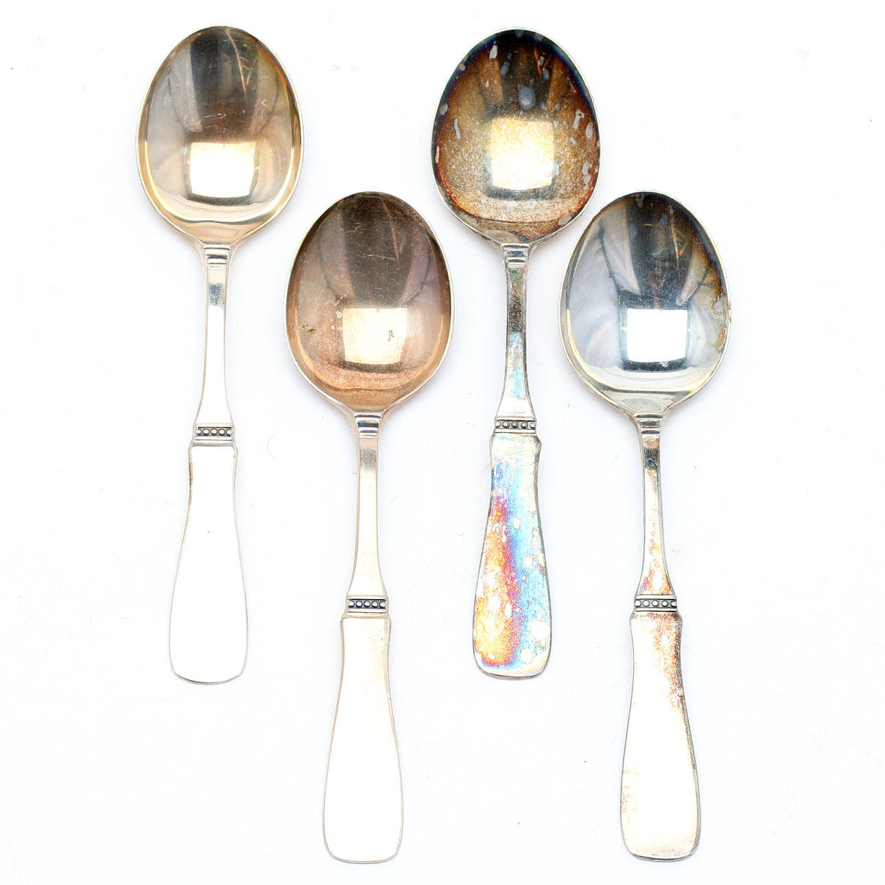 DESSERT SPOONS. Silver, "Uppsala", MGAB, 4 pcs.