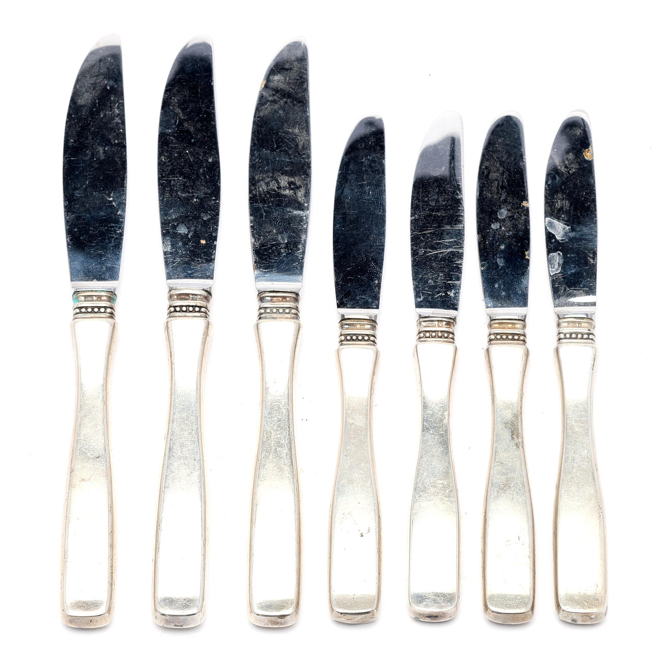 DINNER KNIVES. Silver, "Uppsala", MGAB, 7 pcs.