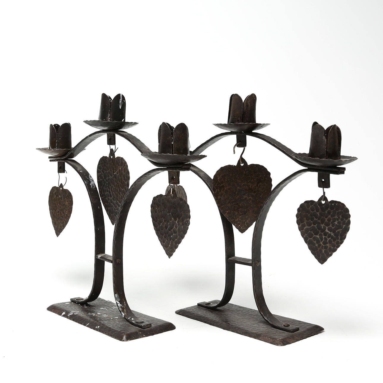 CANDLESTICKS, 1 pair, wrought iron.