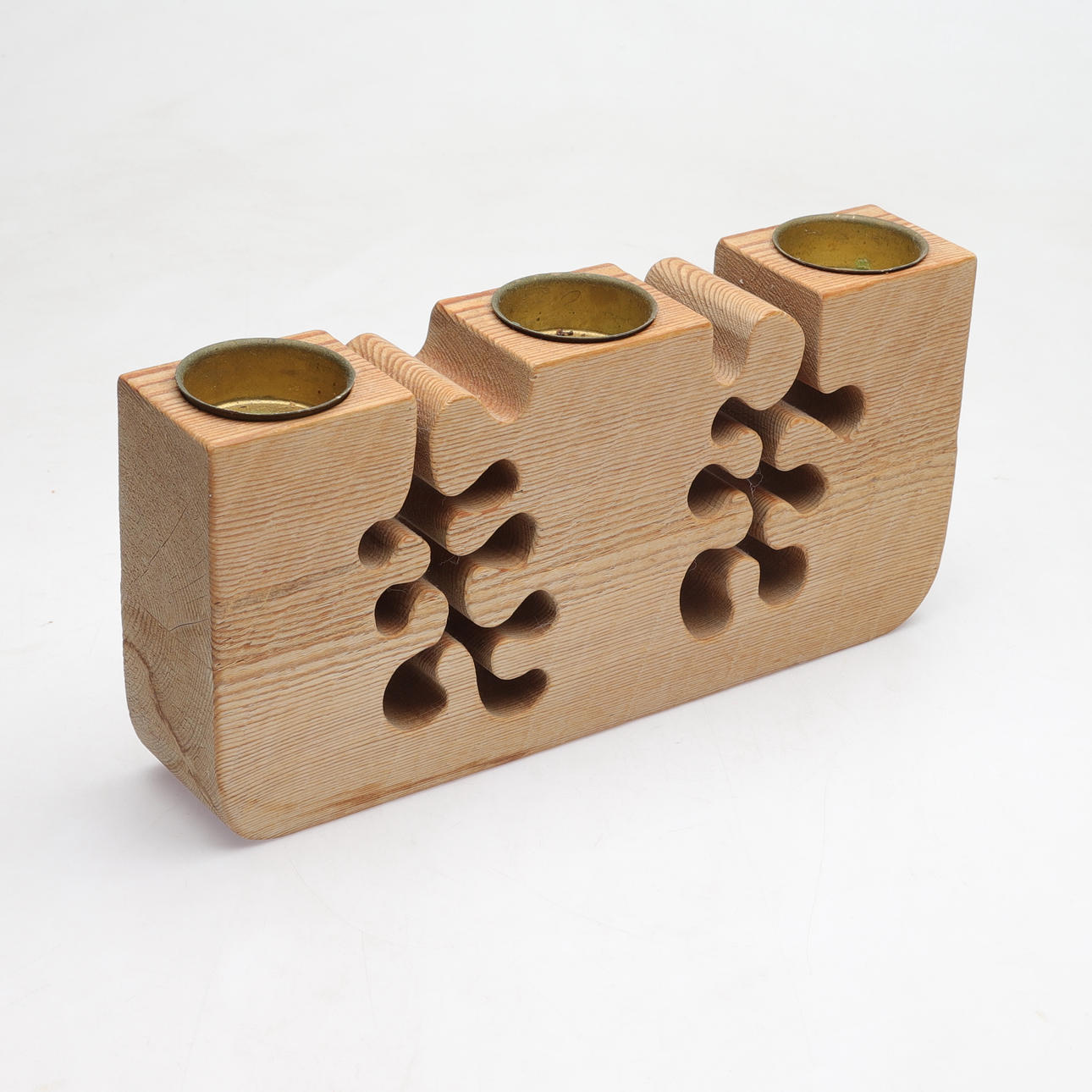 GUNNAR KANEVAD. Candlestick, pine, signed, 1987.