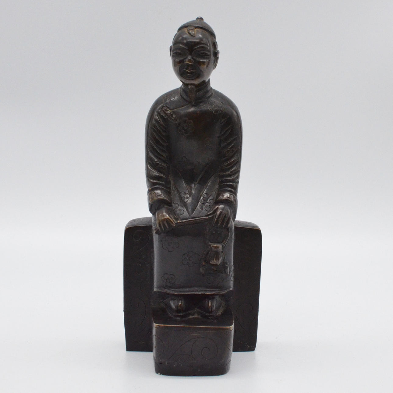 CHINESE OPERA FIGURE, BRONZE, CIRCA 1920.
