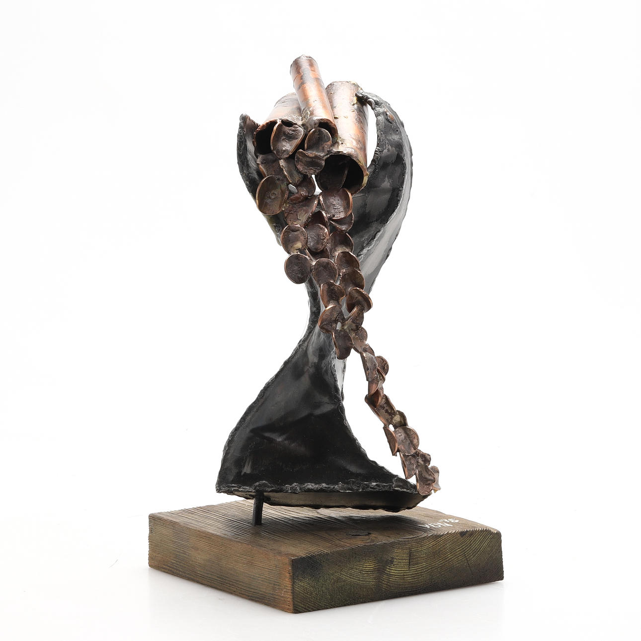 YON SUNDBERG. Sculpture, metal, signed and dated -75.