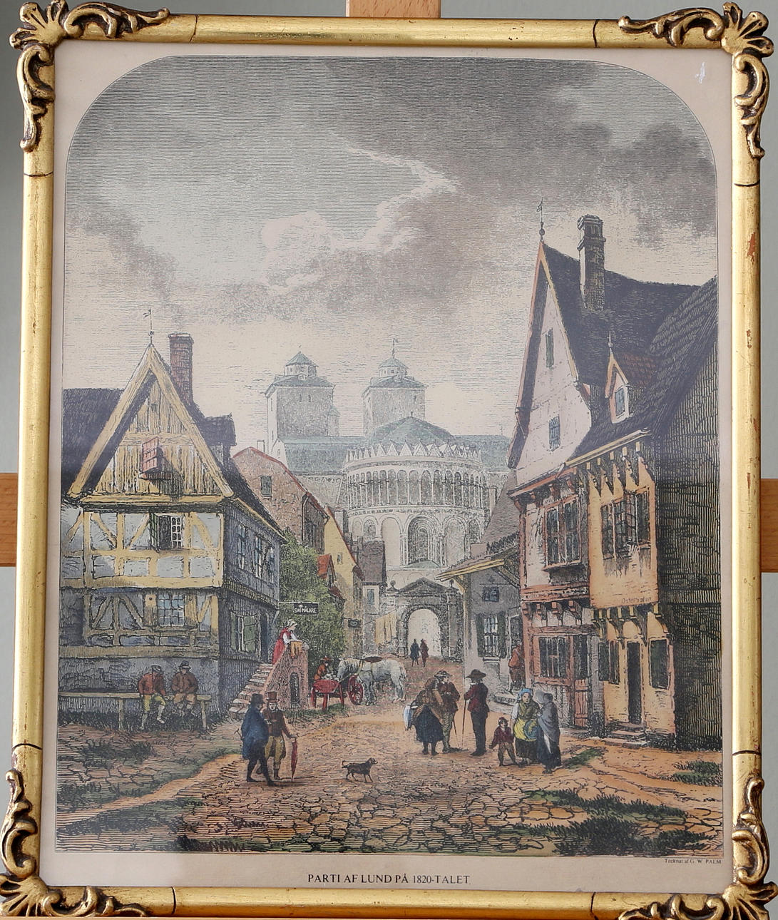 GRAFISKT BLAD, "Parti af Lund på 1820-talet".