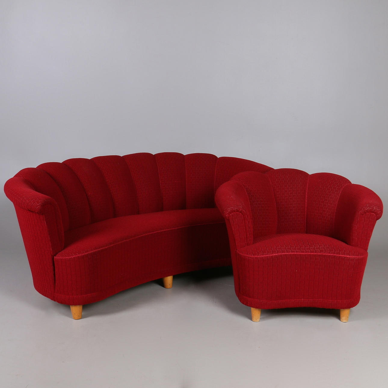 SOFFA, samt fåtölj, 1930/40-tal.