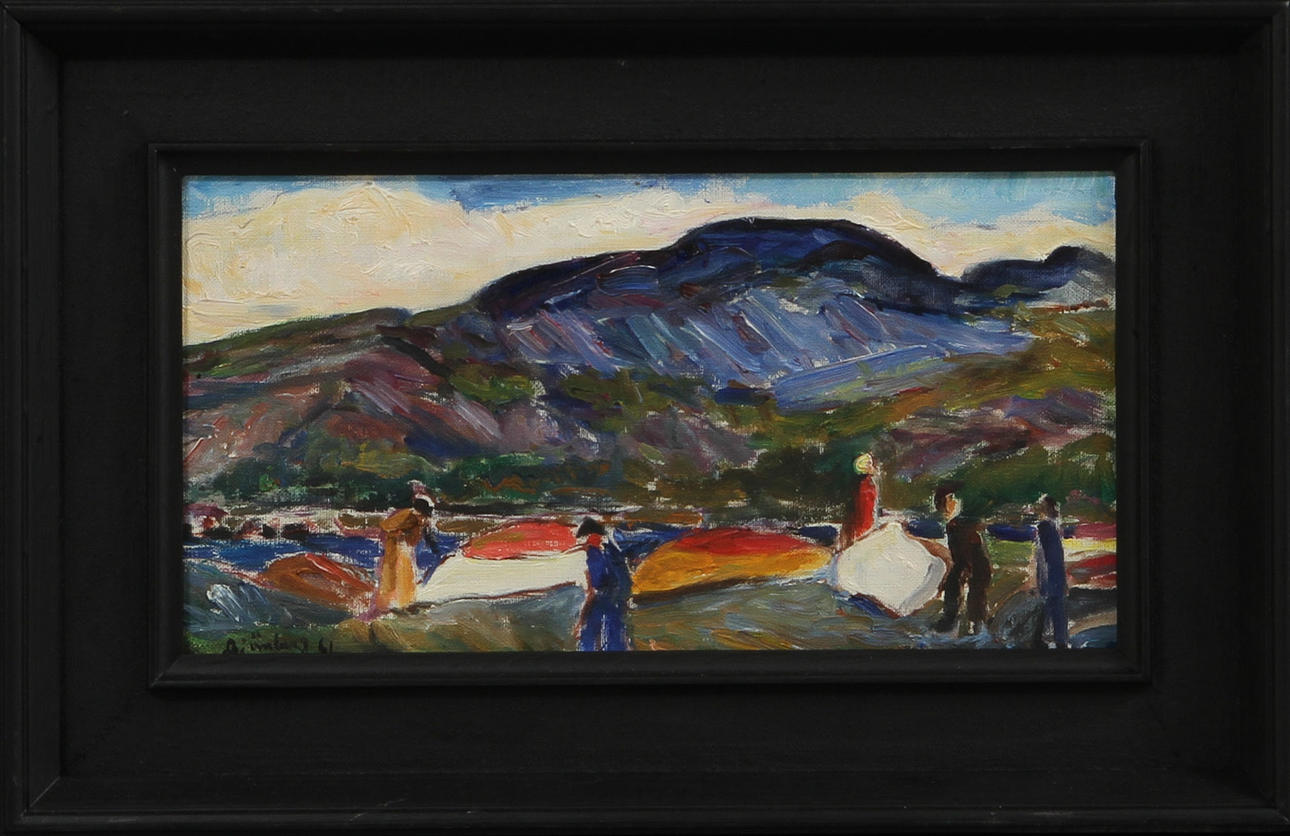 EVALD BJÖRNBERG. Vårrustning, Klåverön, olja på duk, sign.