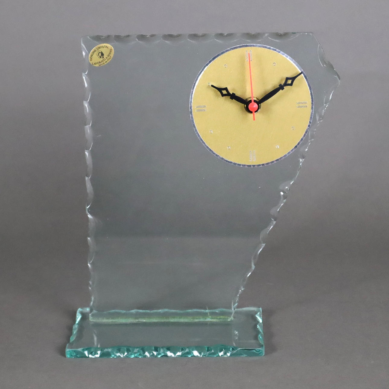 TABLE CLOCK, Genuine Crystal, Italy.
