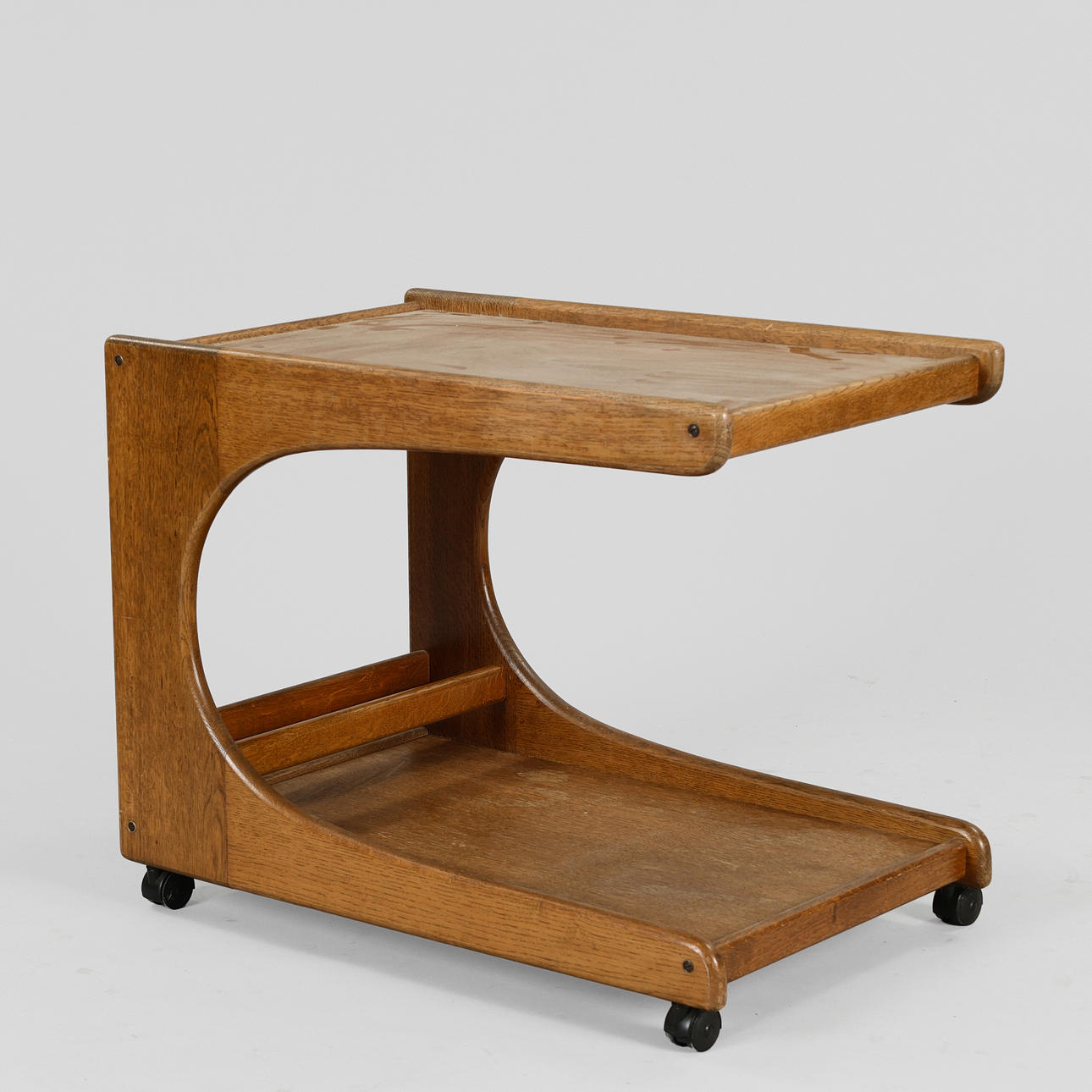 Trolley / serving cart in oak, 1960s-70s.