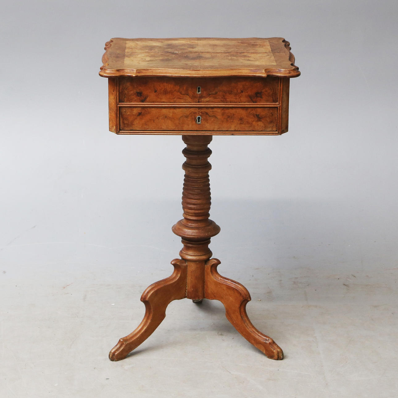 SEWING TABLE, birch, 19th century.