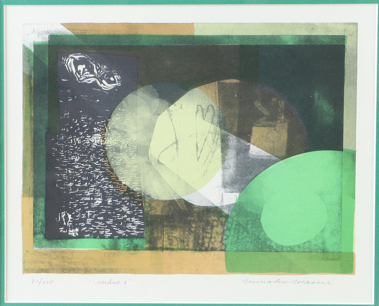 MINAKO MASUI. "Måne 3", färglitografi, signerad.