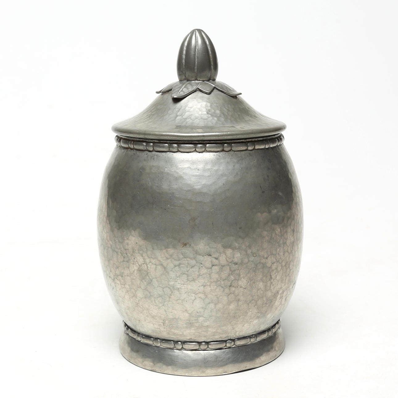 LIDDED BOX, pewter, Denmark.