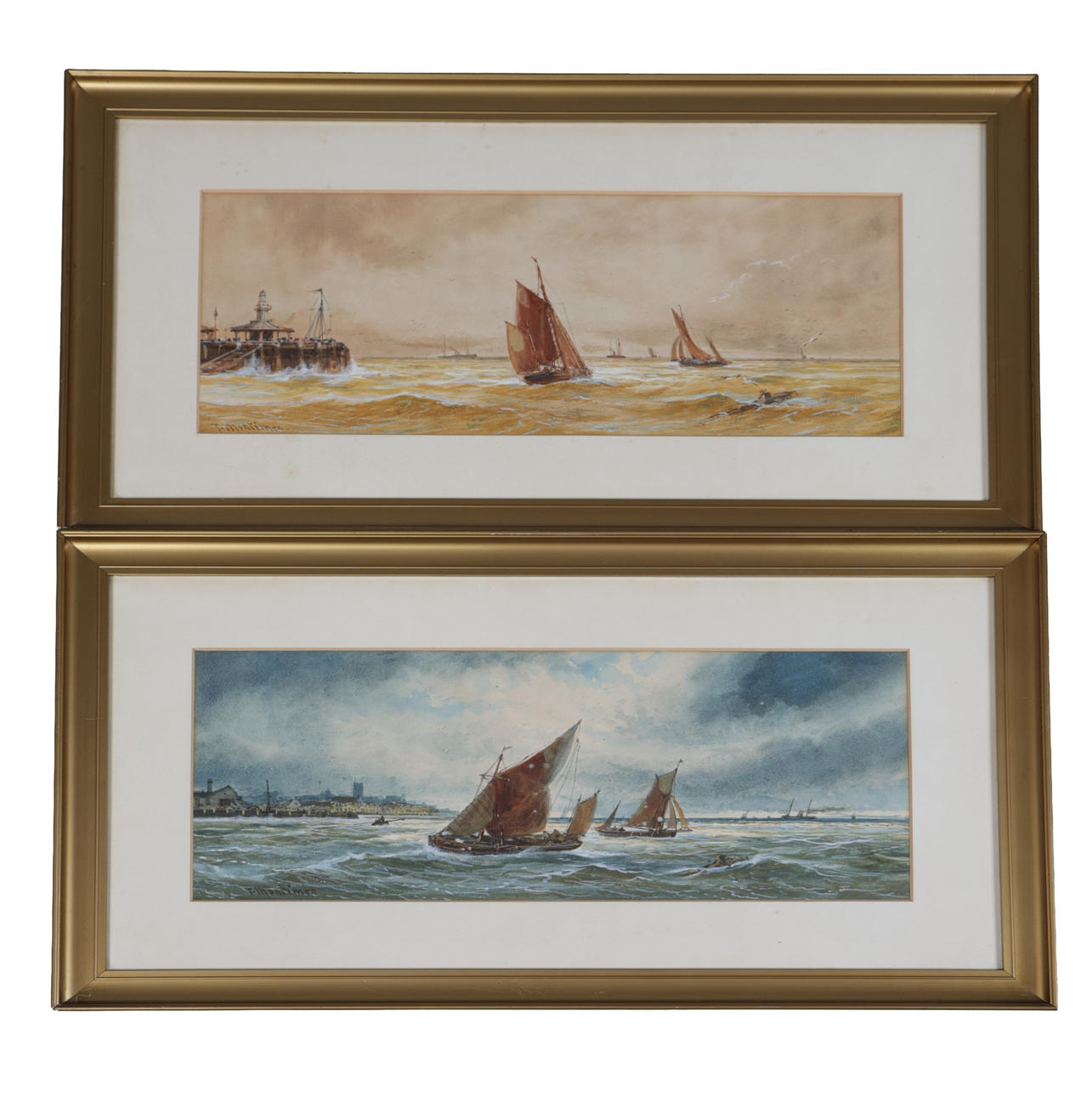 T. MORTIMER, TWO SEASCAPE STUDIES (2).