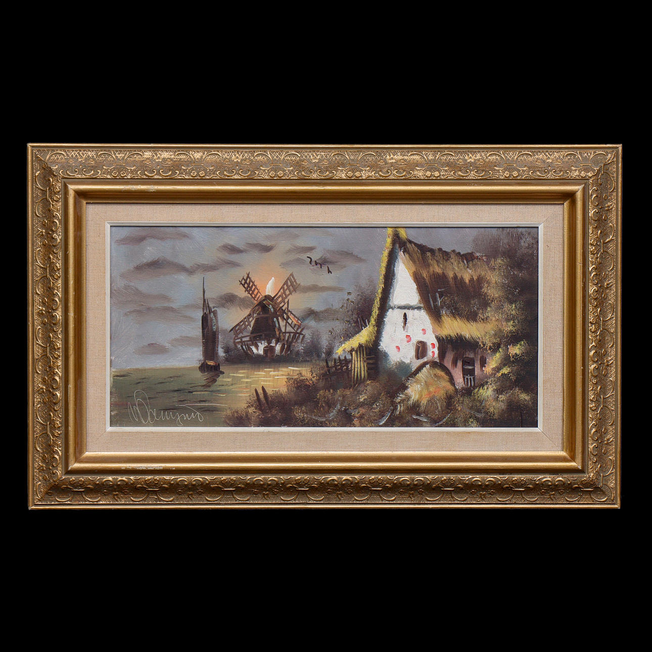 GUSTAVE THOMAEUS, OIL ON CANVAS, SIGNED.