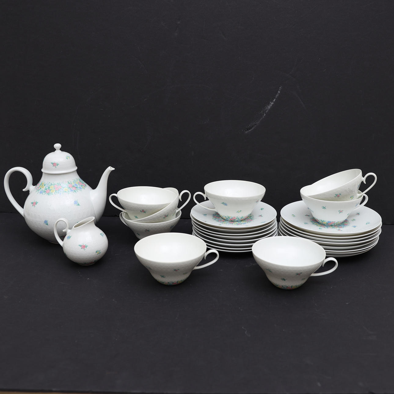 TEA SERVICE, Rosenthal, Germany, with printed decoration.