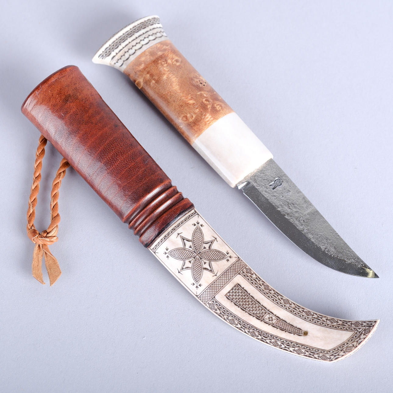 PER-ERIC NILSSON. Half-horn knife, signed, 20th century.