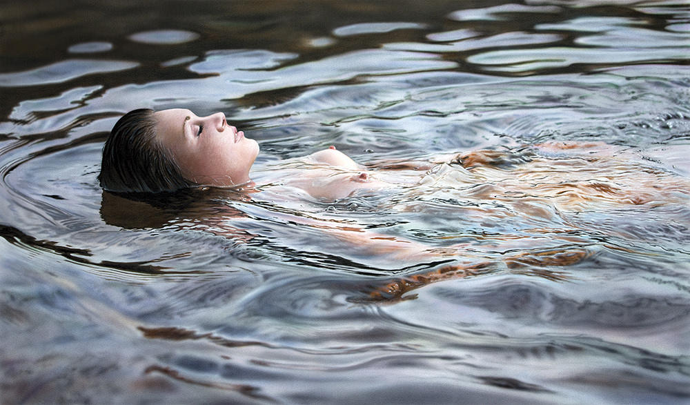 JOHANNES WESSMARK. Gicleetryck nr 1/25, "Swimming2", signerad J Wessmark.