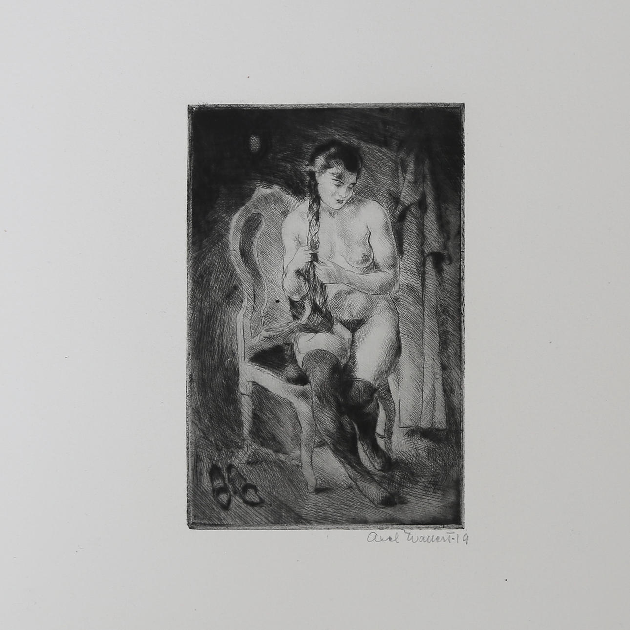 AXEL WALLERT. Etsning, signerad och daterad -19.