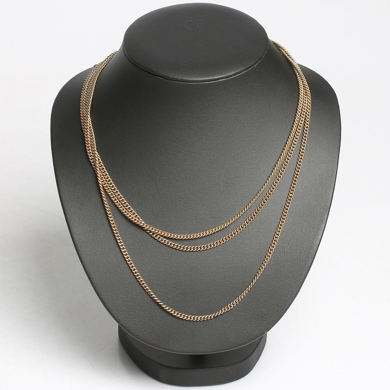 KEDJA, förgyllt silver, pansarlänk, tidigt 1900-tal. Vikt 44 gram.