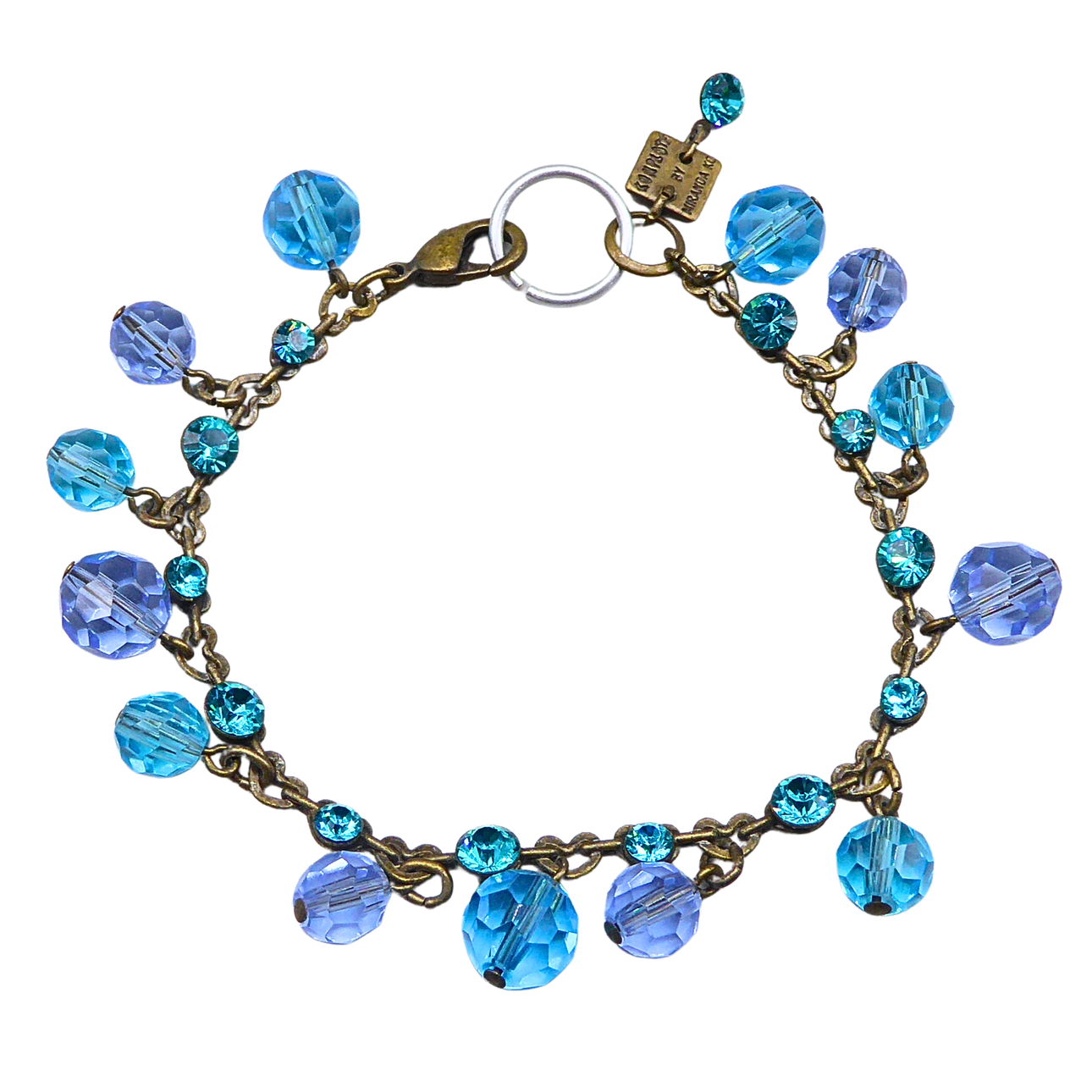 KONPLOTT BRACELET WITH BLUE GLASS BEADS.