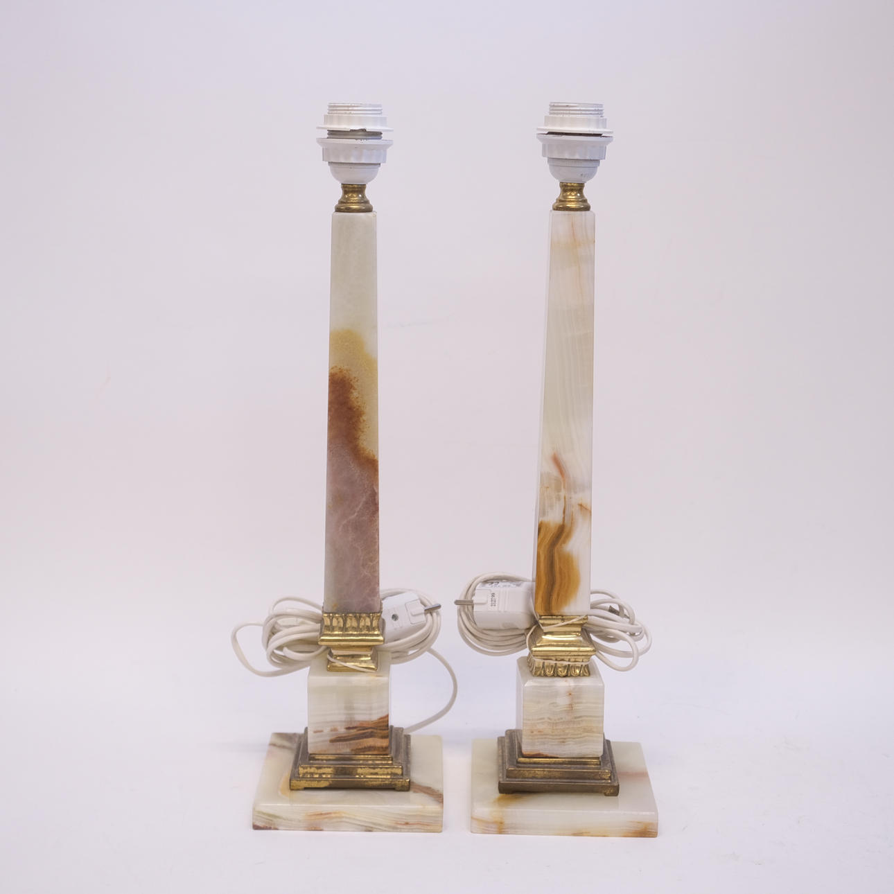 TABLE LAMPS, ALABASTER, A PAIR.