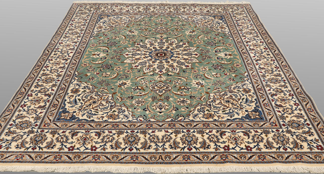 ORIENTMATTA, Nain, handknuiten, part silk, s.k 9 LAA ca 500.000 knutar/kvm, ca 242 x 195 cm.