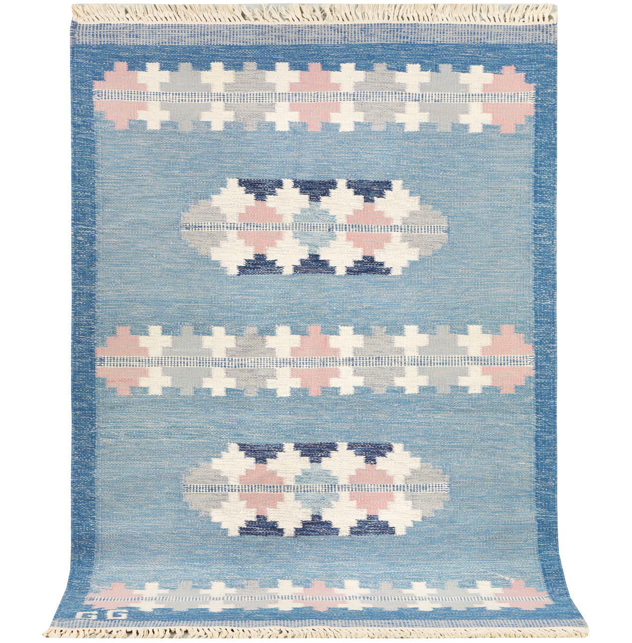 RUG, röllakan, 200x137 cm, signed GG.