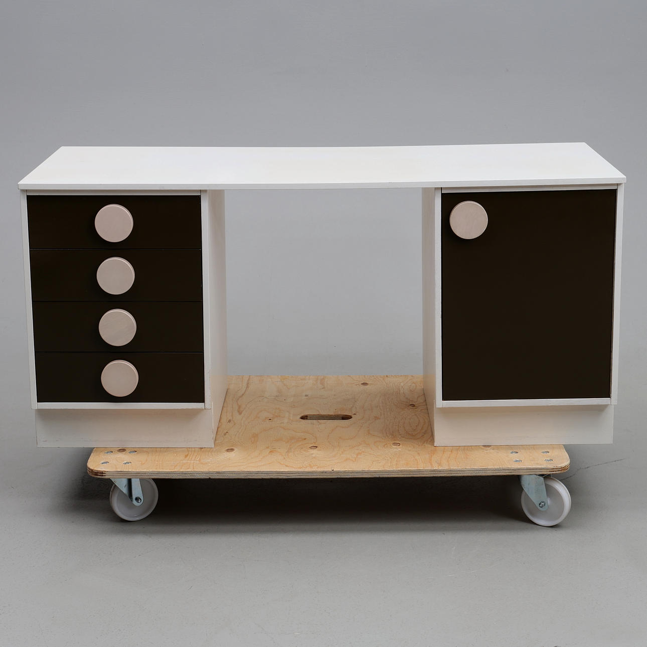 DESK. Wood, 1970s.