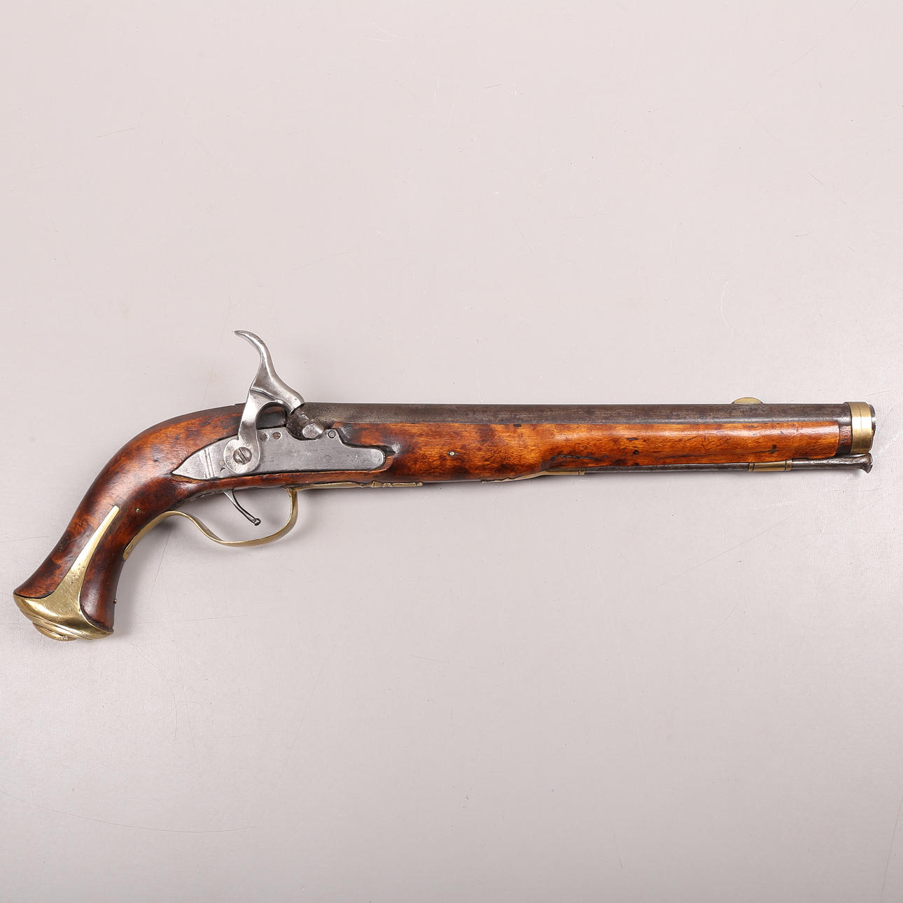 PERCUSSION PISTOL, 18th century.