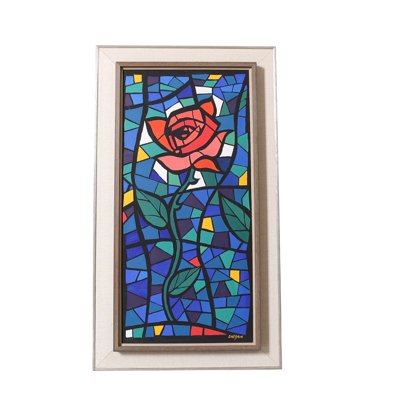 FRITZ SVEDRIN. Oil on panel, composition, signed.
