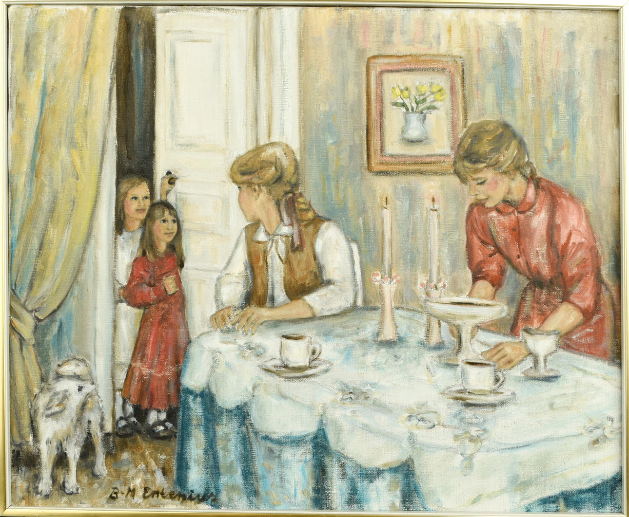 OIDENTIFIERAD KONSTNÄR. Oil on canvas, signed B-M.Entenius.