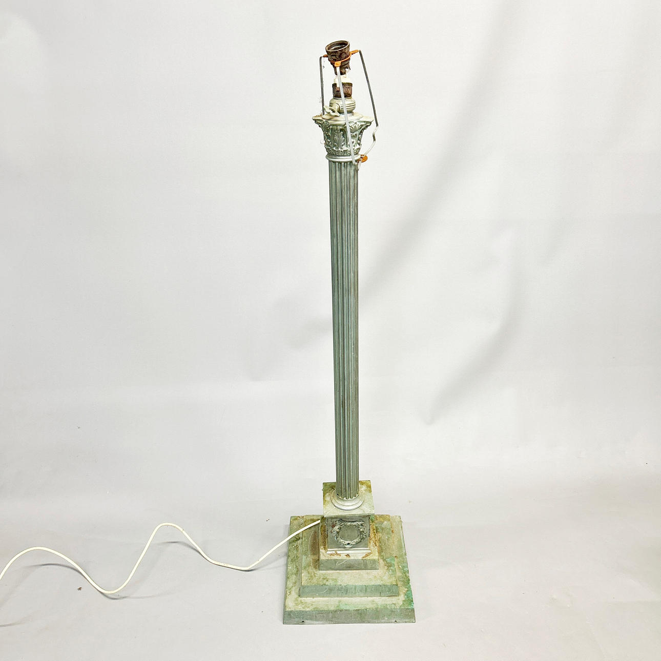 CAST METAL STANDARD LAMP BASE.