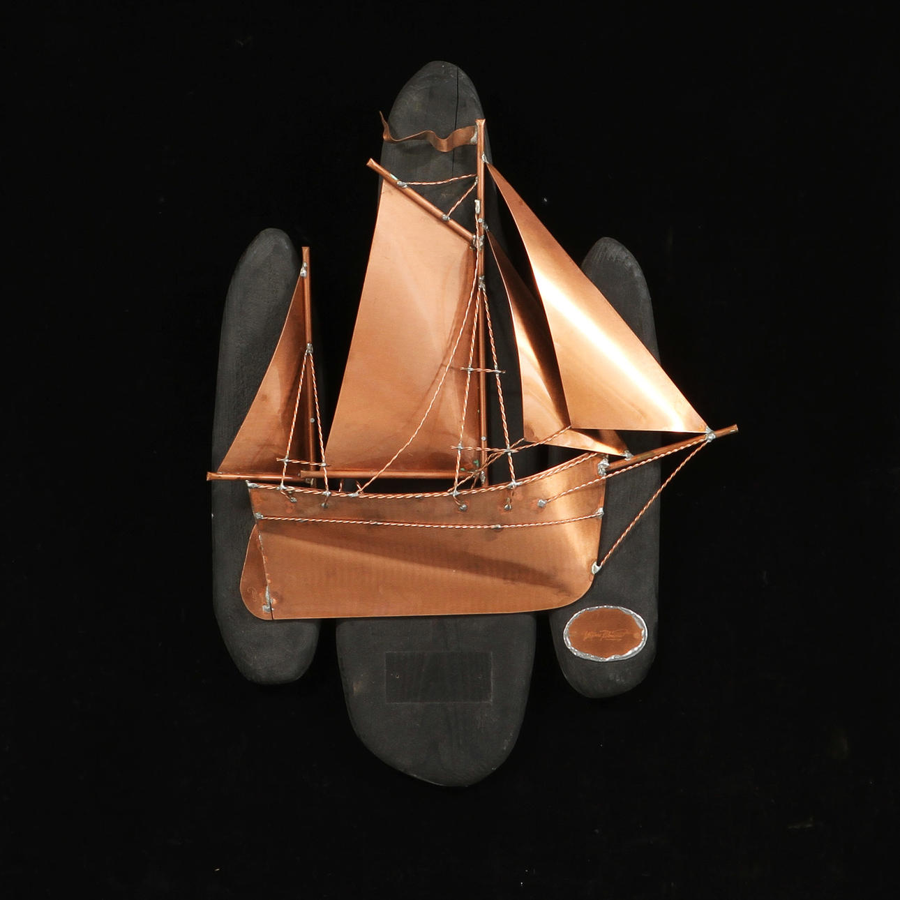 BÅTRELIEF, koppar, sign Thomas palmqvist.