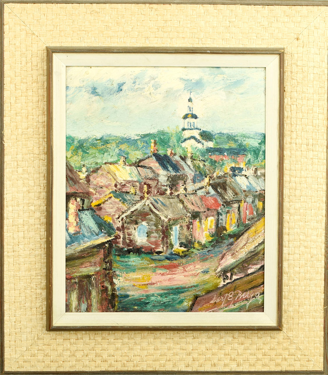 CARL E BERGA. Oil on panel, signed, Skellefteå motif.