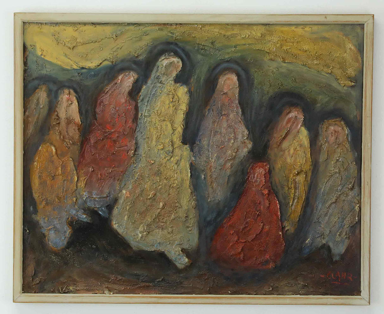 EMIL CLAHR (1905-1983). Oil on panel, abstract, signed.