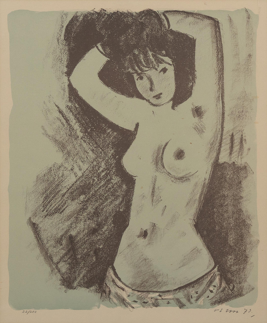 OVE OLSON. Model, lithograph no. 22/200, signed and dated -73.