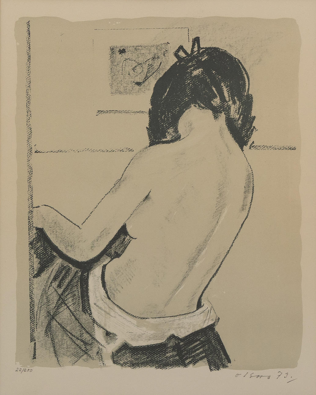 OVE OLSON. Model, lithograph no. 22/200 signed and dated -73.