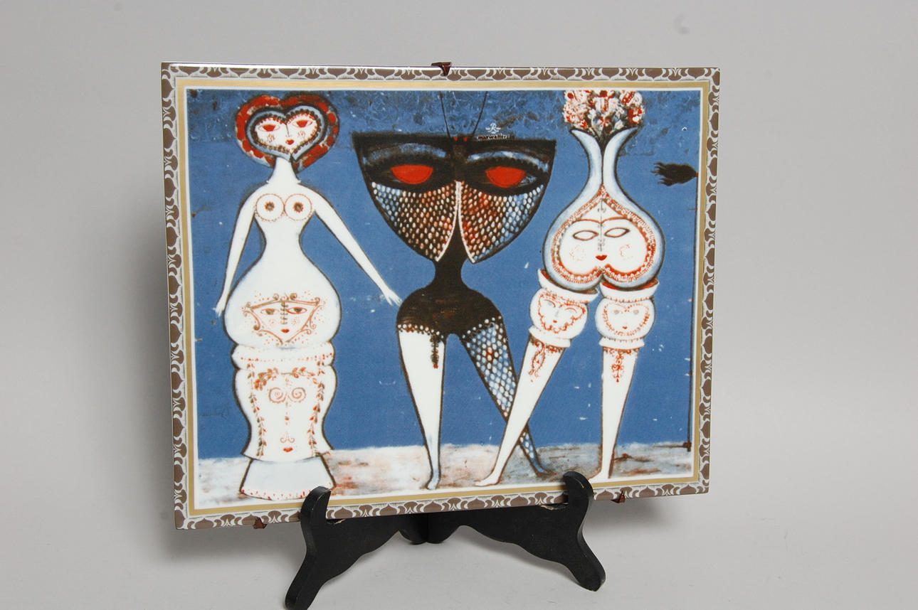 WALL PLATE, porcelain, signed Max Walter Svanberg, Rörstrand.