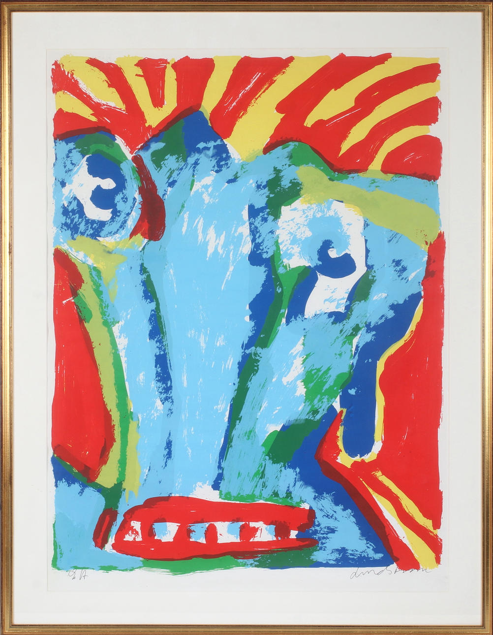 BENGT LINDSTRÖM. "Den stora solen", lithograph, signed EA edition.