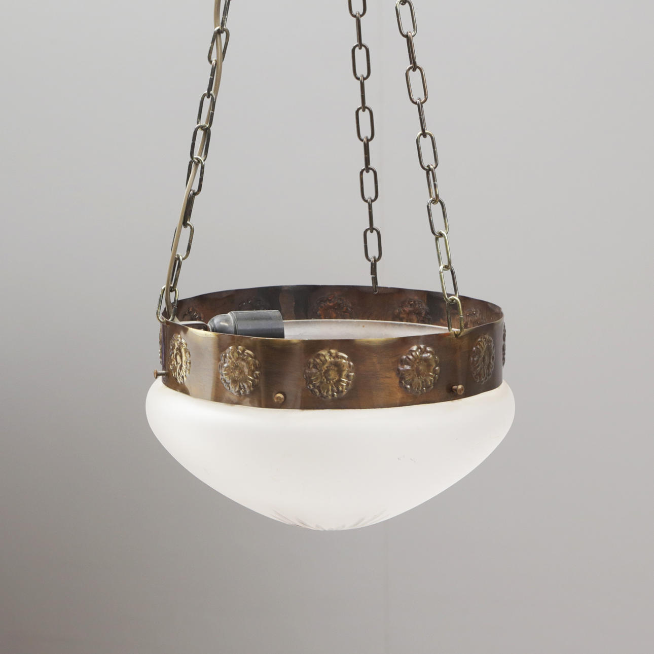 CEILING LAMP, glass/metal, label Tyringe.
