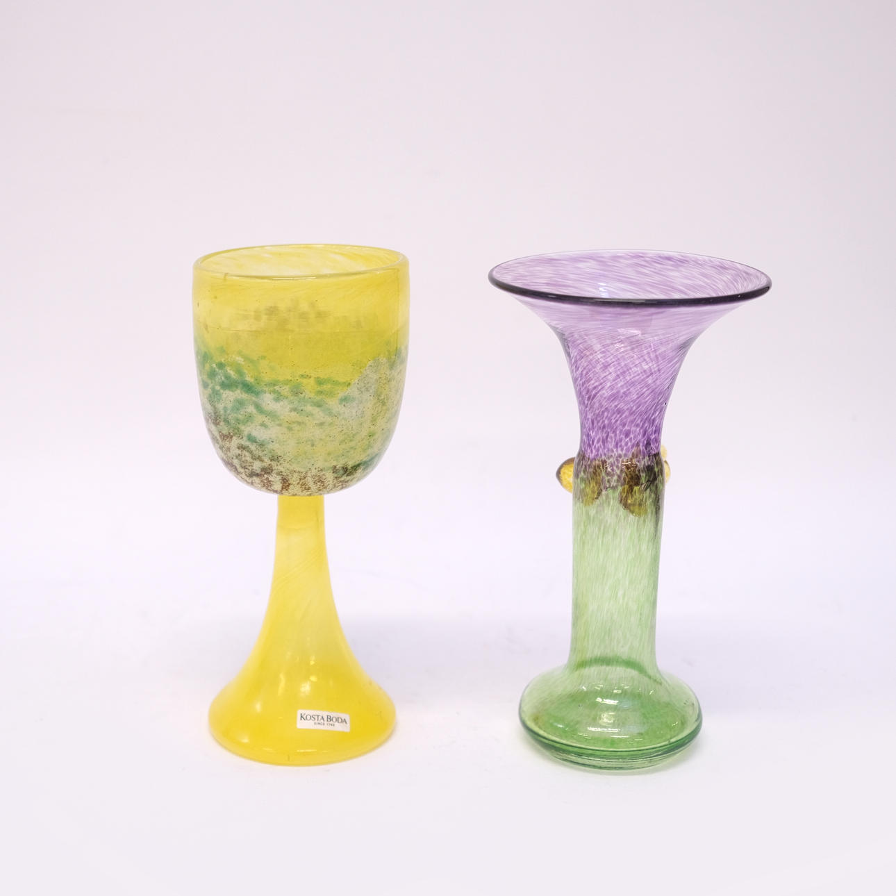 VASE AND GOBLET, KOSTA BODA.