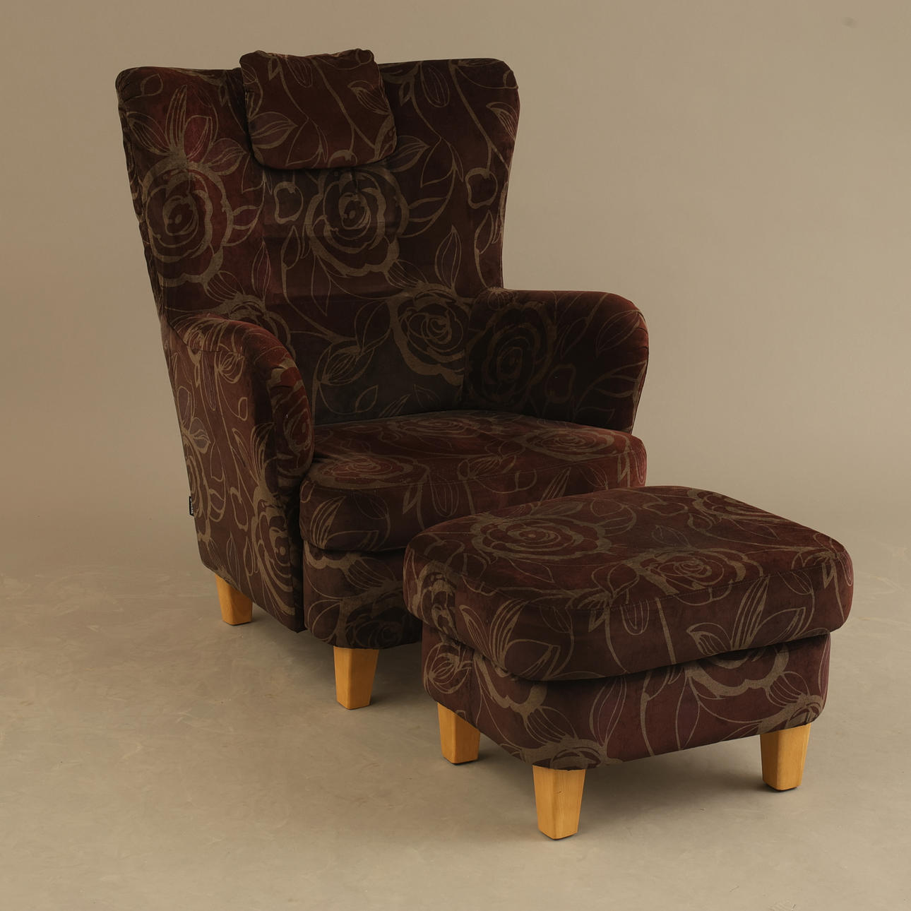 ARMCHAIR & FOOTSTOOL, contemporary.