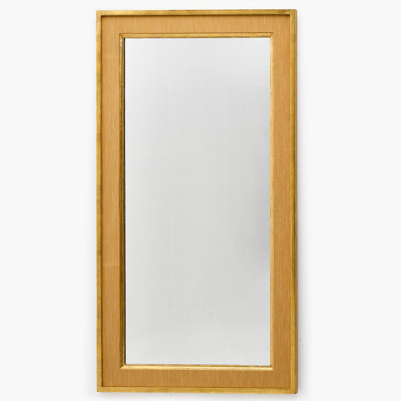 MIRROR, Swedish Modern, gilt with textile.