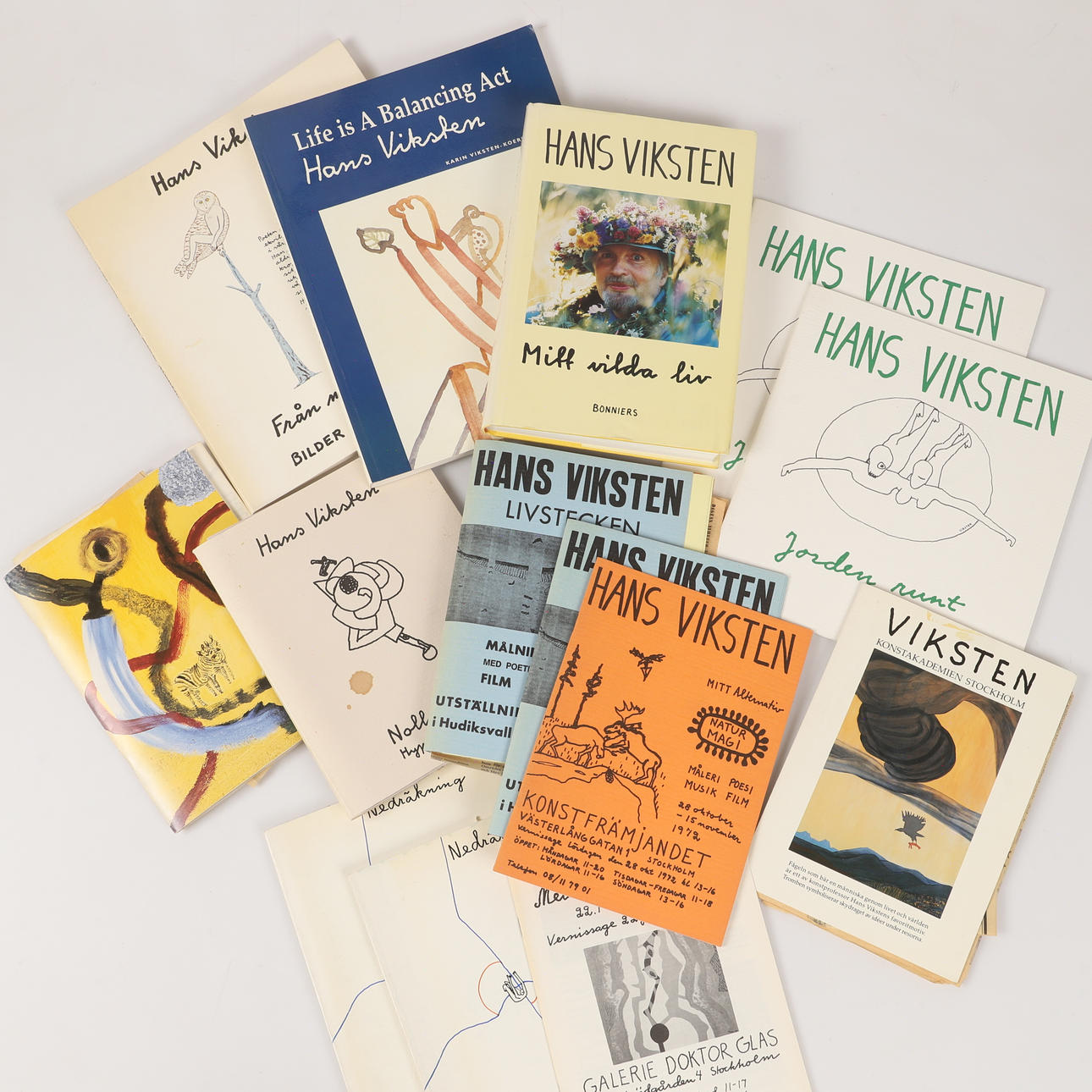 HANS VIKSTEN. Books, booklets and catalogues, lot.