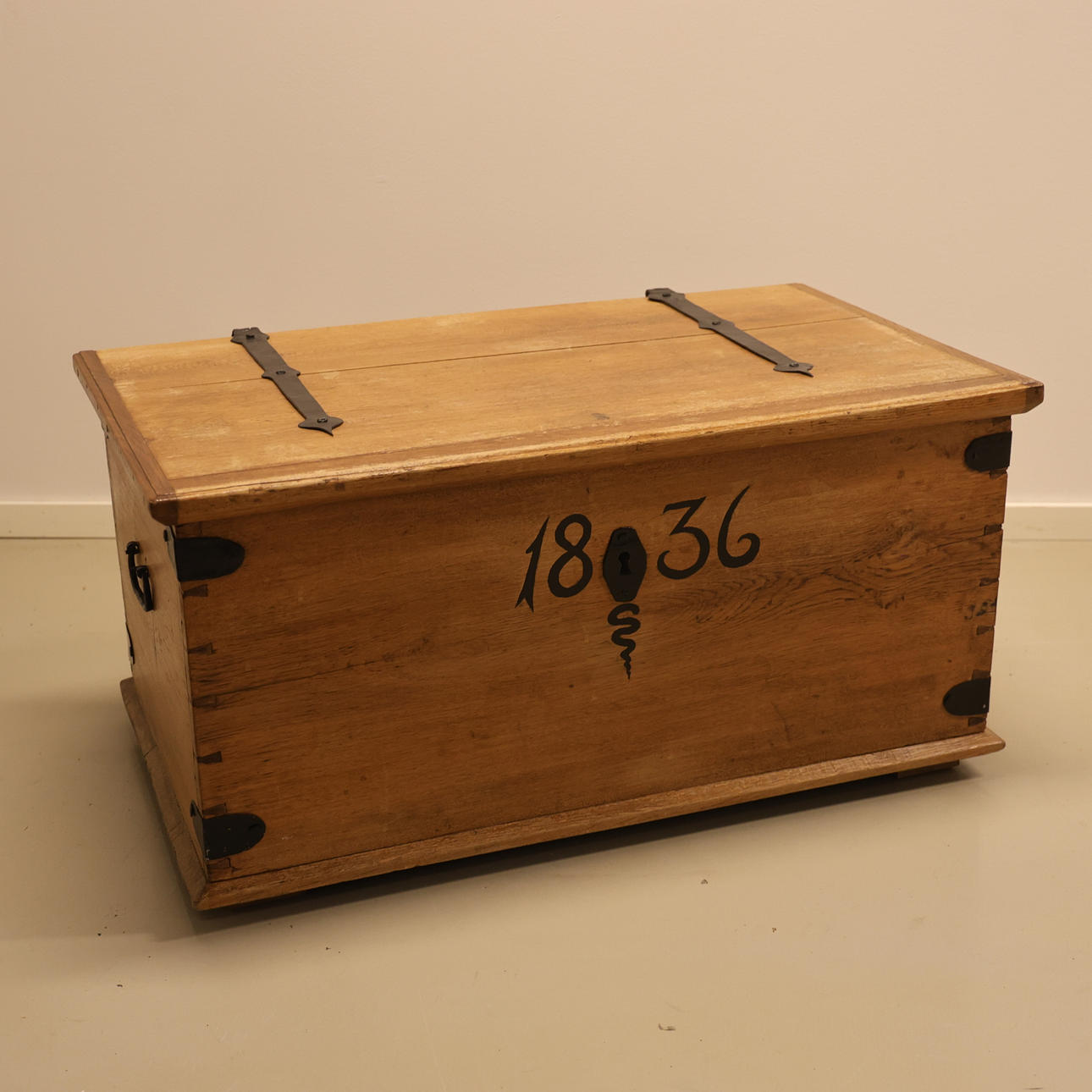 CHEST, folk art, dated 1836.