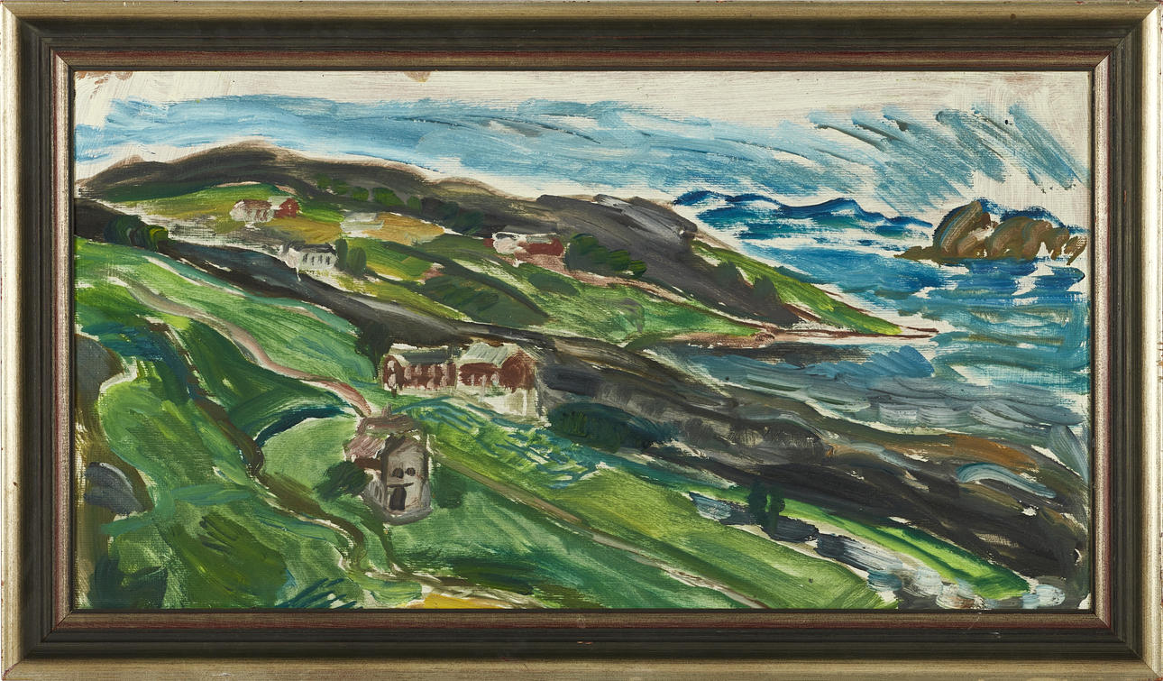 OKÄND KONSTNÄR, (1900-tal, Sverige/Norge), Böljande landskap, olja på pannå
