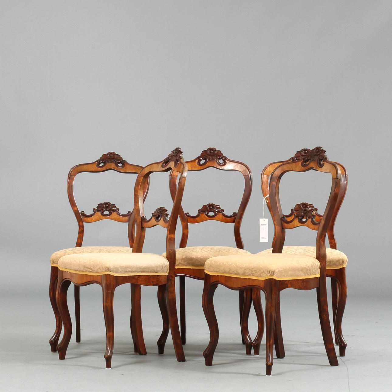 STOLAR, 5 st, nyrokoko, 1800-talets slut, Lindome, sign.