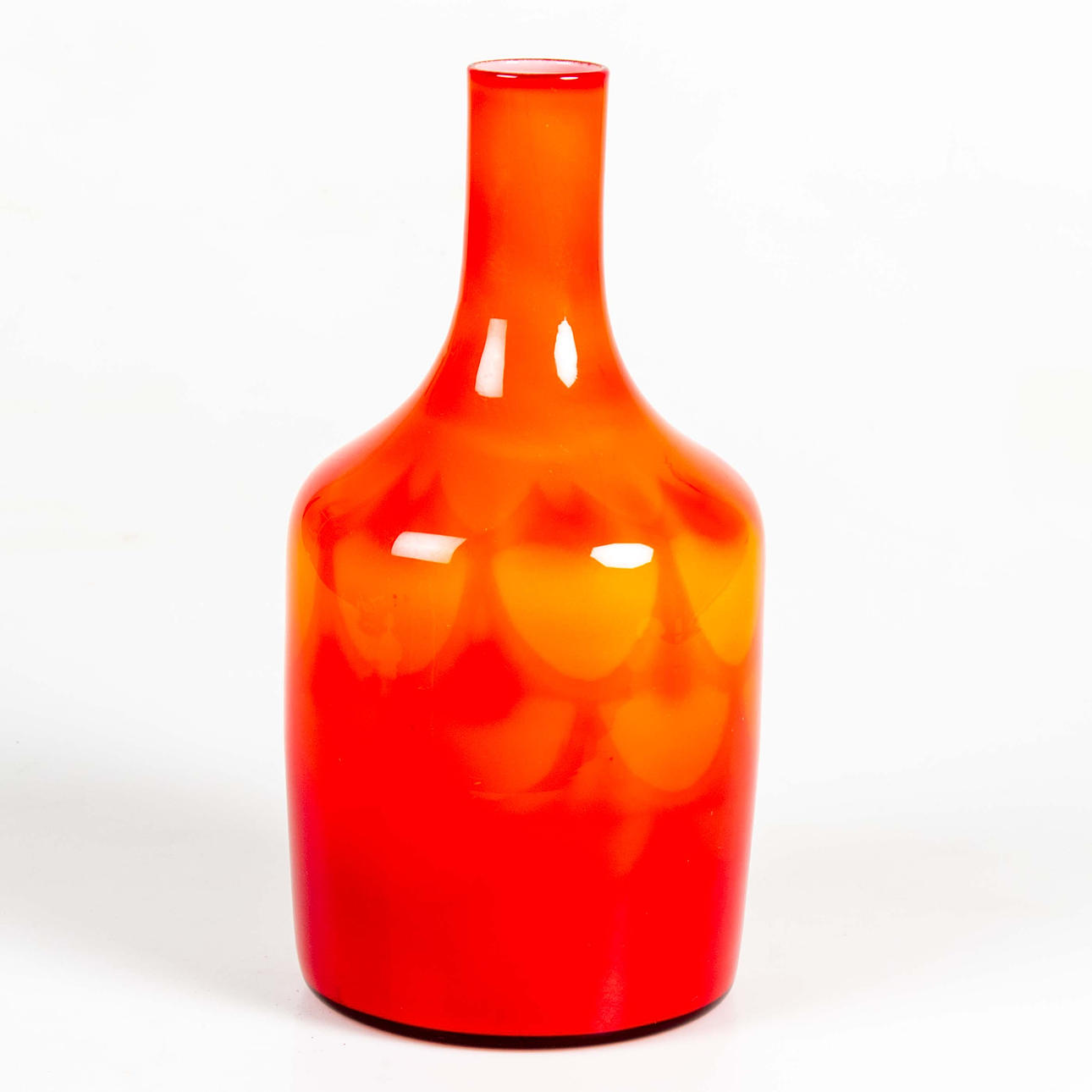 BOTTLE/VASE "Peacock" Elme glasbruk.