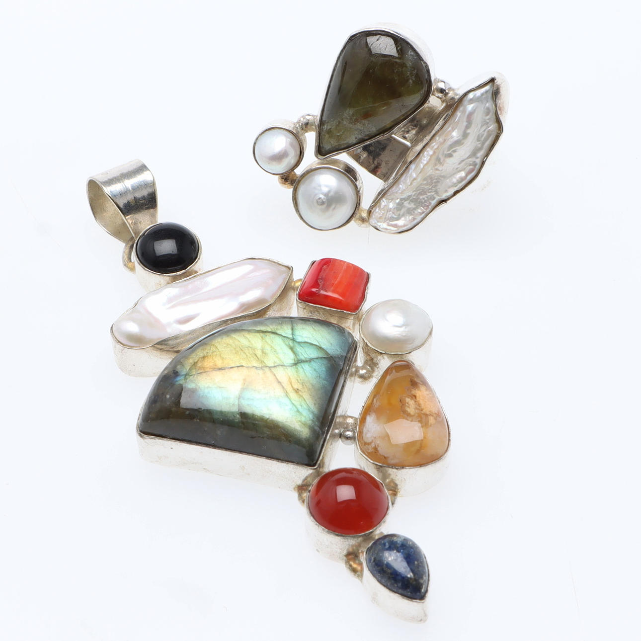 PENDANT & RING, gemstones.