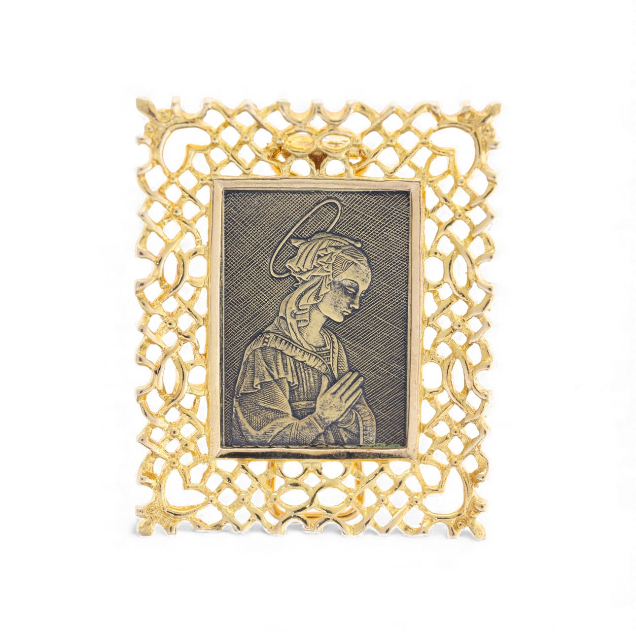 Table devotional medal in gold.