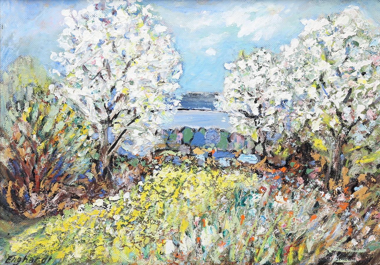 UNKNOWN ARTIST. Oil on panel, signed Enghardt.